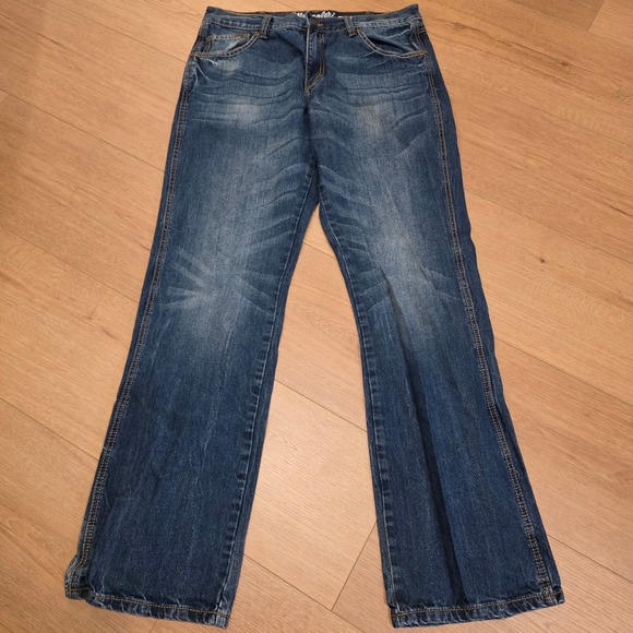 Wrangler Other - Wrangler Retro Relaxed Bootcut Jeans Medium Wash Blue Denim WLT20DS 35x36 Mens